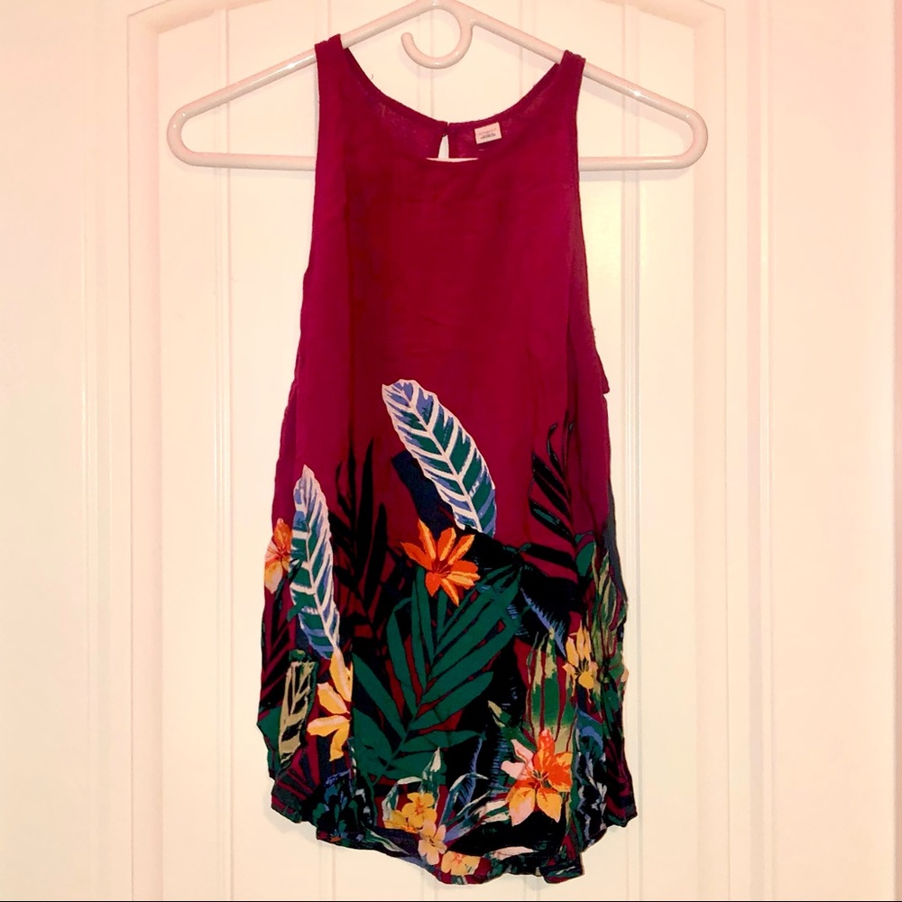 Pink Floral Tank Top